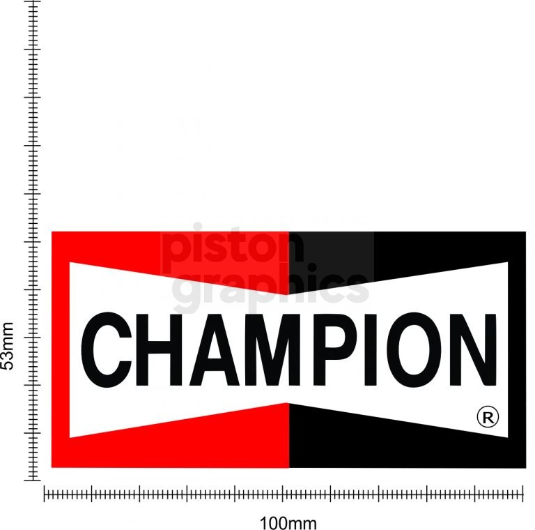 Champion Spark Plug Decal Piston Graphics vehicle decals and stickers