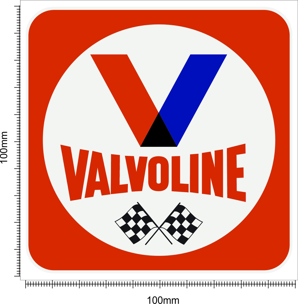 thumbnail image 2 of Valvoline Vinyl Stickers (2 Pcs) – Motorbike Helmet / Toolbox – Made In Spain 2 of 5